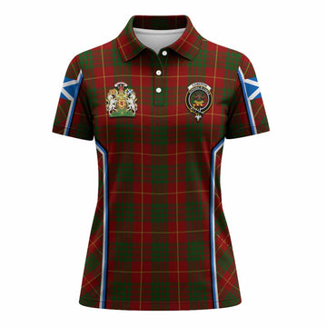 Cameron Tartan Crest Women's Polo Shirt Scotland Coat of Arm Flag Style