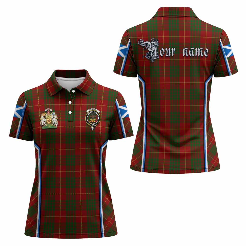 Cameron Tartan Crest Women's Polo Shirt Scotland Coat of Arm Flag Style - Tartan Vibes Clothing