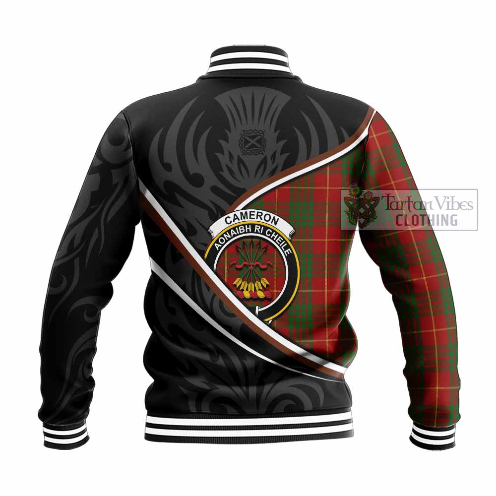 Cameron Tartan Family Crest Baseball Jacket Celtic Scottish Thistle Floral - Tartan Vibes Clothing