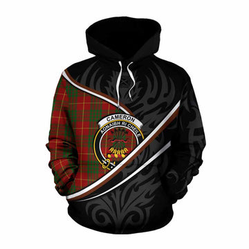 Cameron Tartan Family Crest Cotton Hoodie Celtic Scottish Thistle Floral
