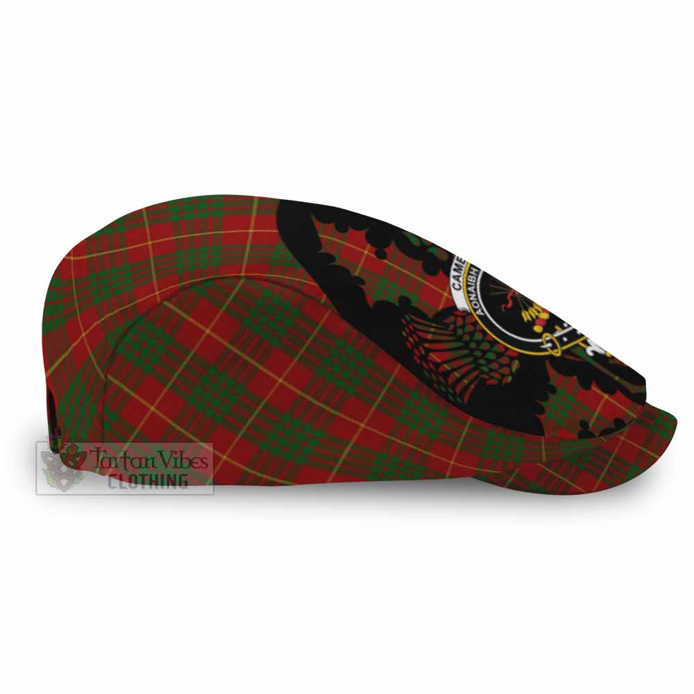 Cameron Tartan Family Crest Flat Cap, Jeff Cap Scotland Thistle Floral