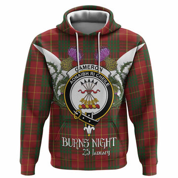 Cameron Tartan Family Crest Hoodie Scottish Burns Night Thistle Floral