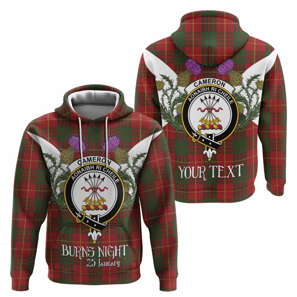 Cameron Tartan Family Crest Hoodie Scottish Burns Night Thistle Floral