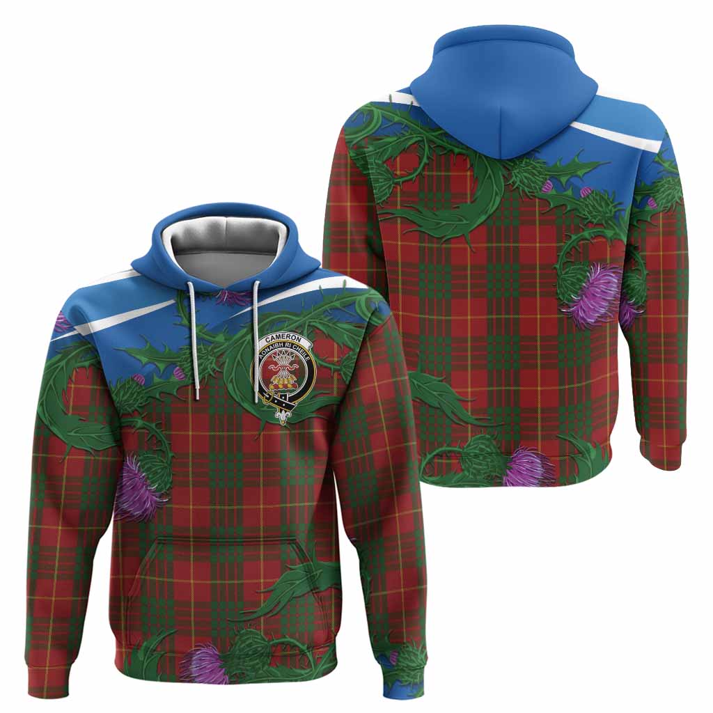 Cameron Tartan Family Crest Hoodie Thistle in Minimalism