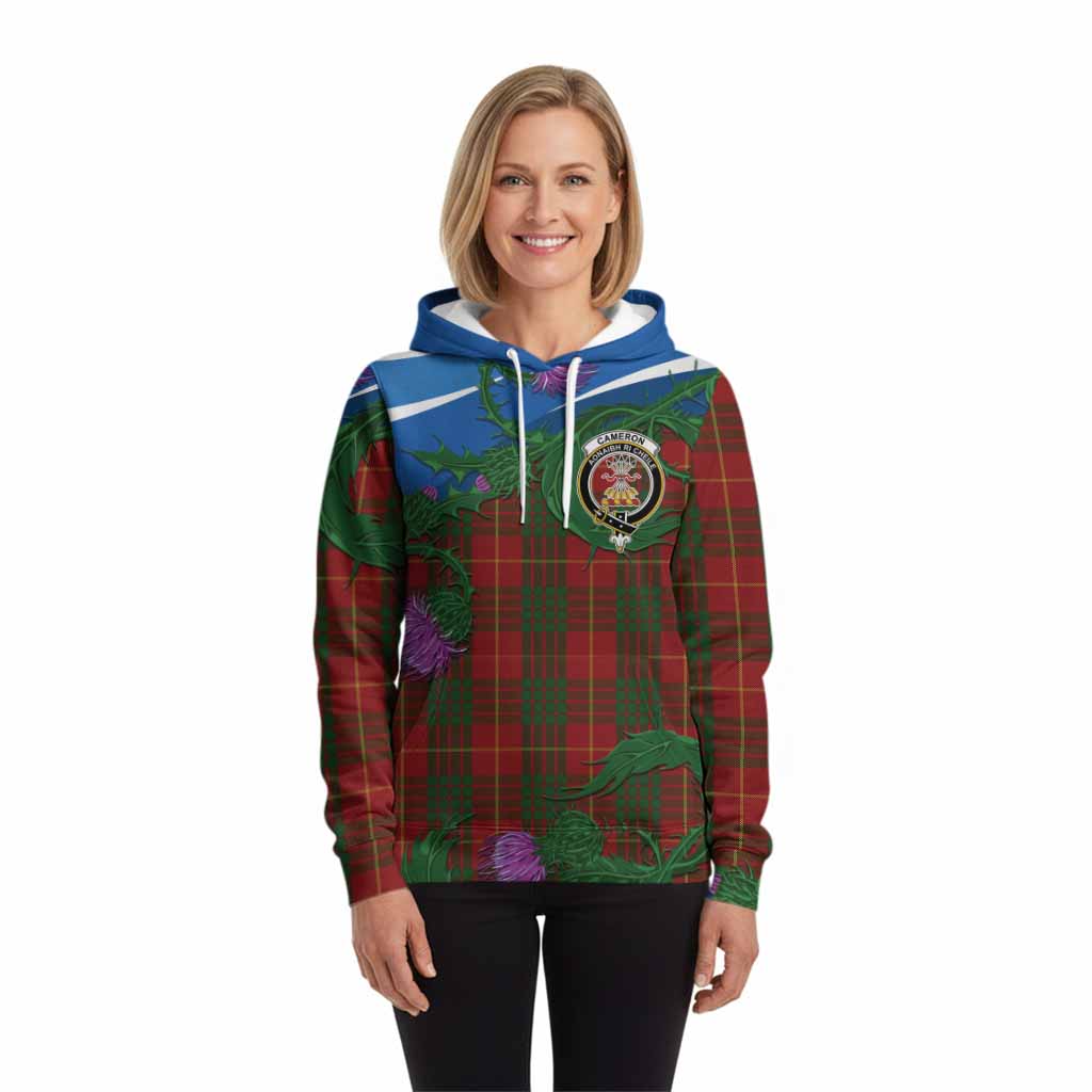 Cameron Tartan Family Crest Hoodie Thistle in Minimalism