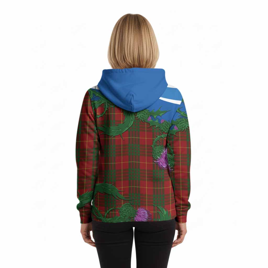 Cameron Tartan Family Crest Hoodie Thistle in Minimalism