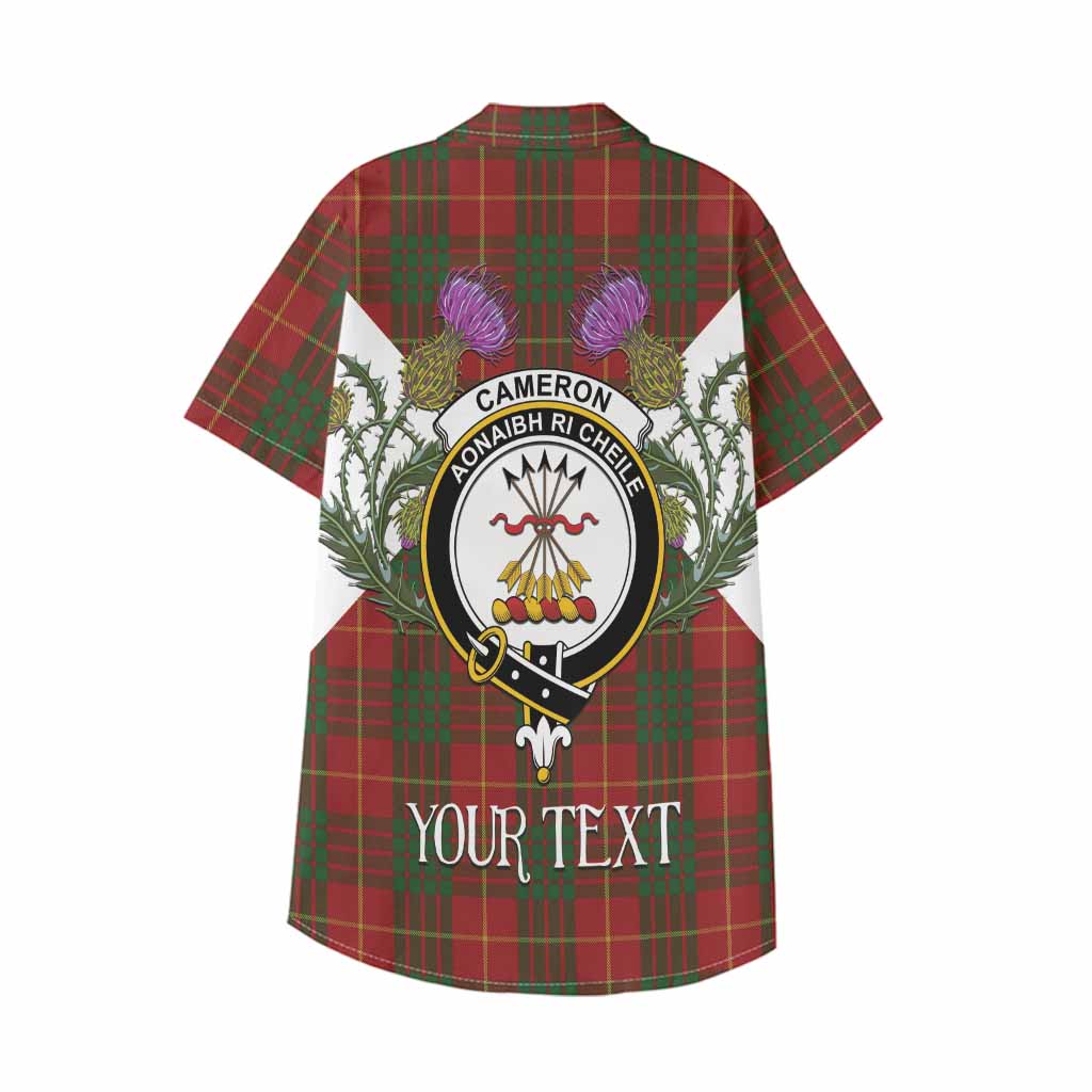 Cameron Tartan Family Crest Kid Hawaiian Shirt Scottish Burns Night Thistle Floral