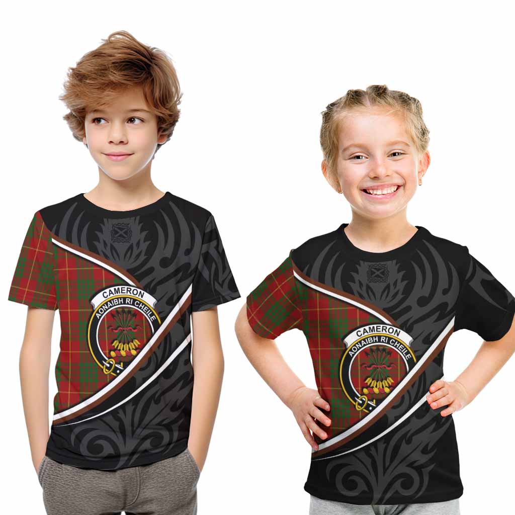 Cameron Tartan Family Crest Kid T-shirt Celtic Scottish Thistle Floral - Tartan Vibes Clothing