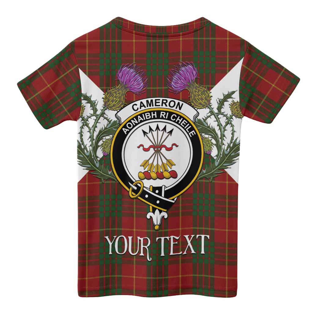 Cameron Tartan Family Crest Kid T-shirt Scottish Burns Night Thistle Floral