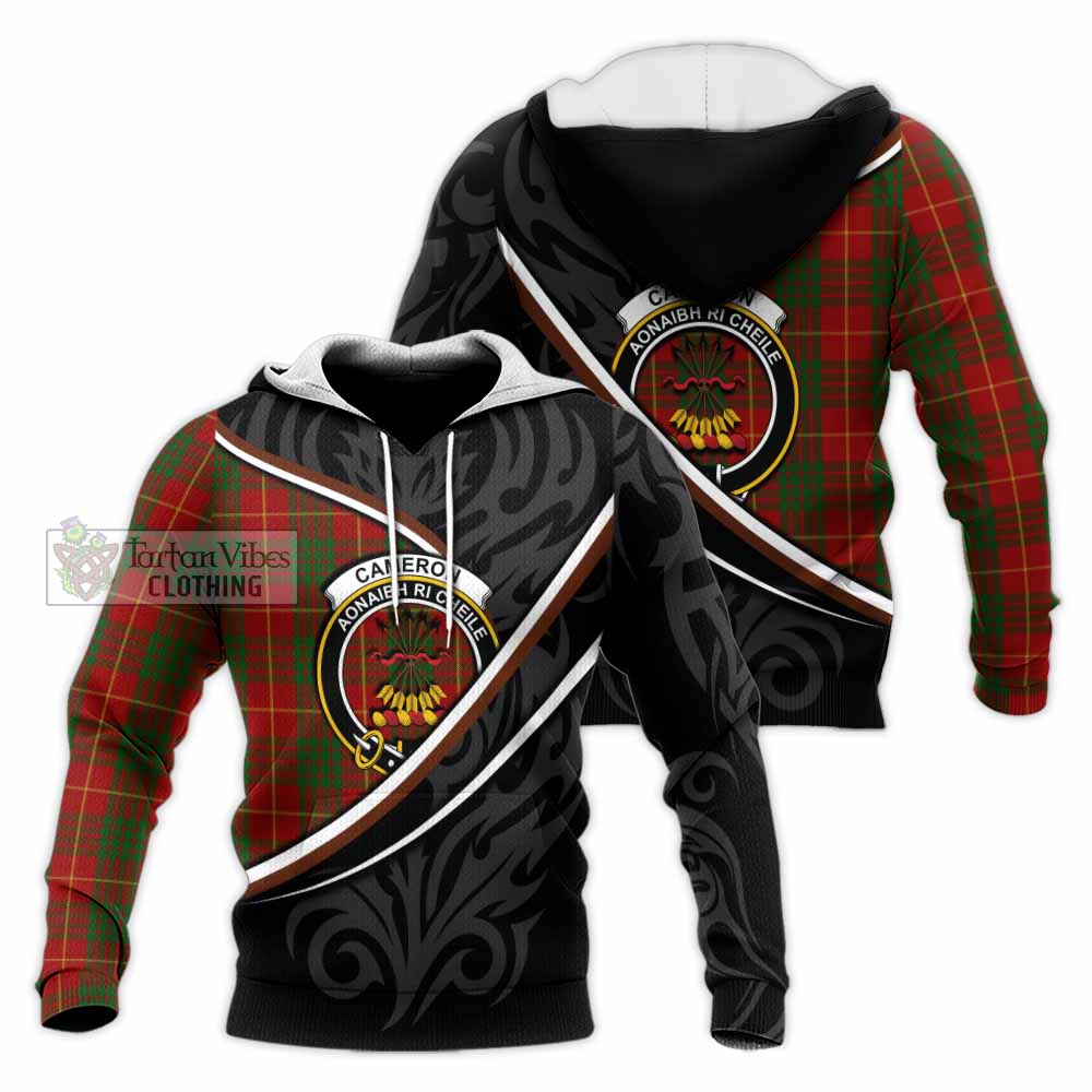 Cameron Tartan Family Crest Knitted Hoodie Celtic Scottish Thistle Floral - Tartan Vibes Clothing
