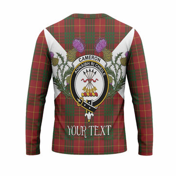 Cameron Tartan Family Crest Long Sleeve T-Shirt Scottish Burns Night Thistle Floral