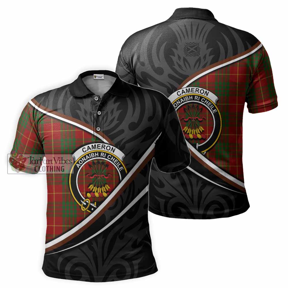 Cameron Tartan Family Crest Polo Shirt Celtic Scottish Thistle Floral - Tartan Vibes Clothing