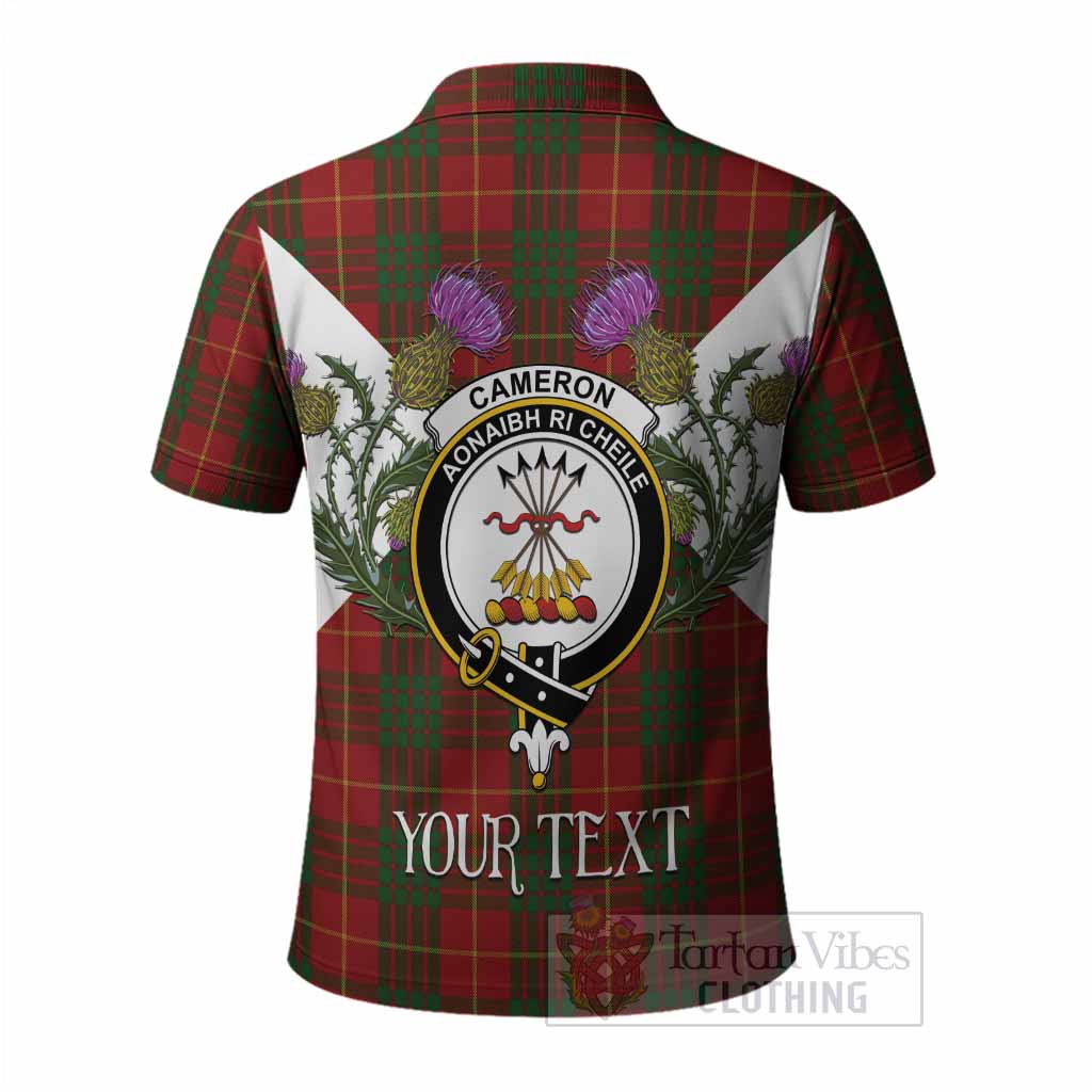 Cameron Tartan Family Crest Polo Shirt Scottish Burns Night Thistle Floral