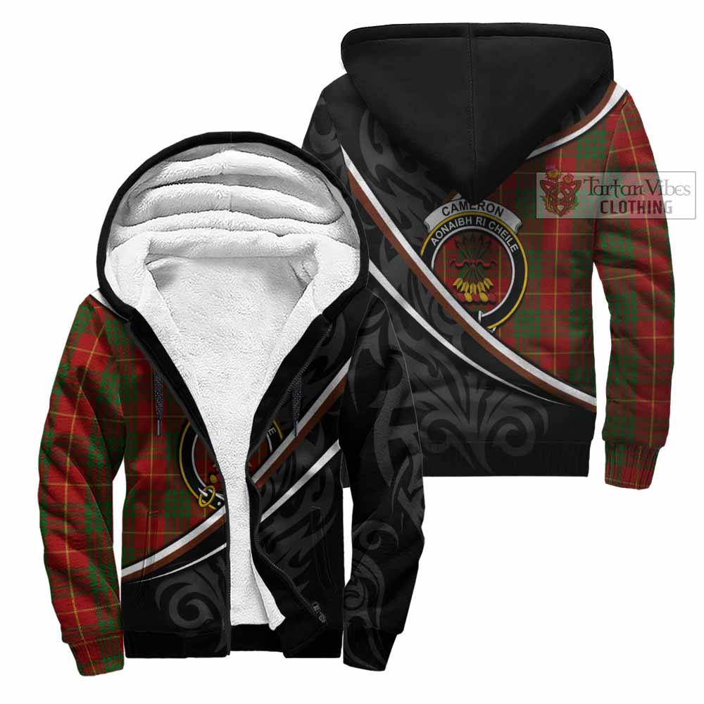 Cameron Tartan Family Crest Sherpa Hoodie Celtic Scottish Thistle Floral - Tartan Vibes Clothing
