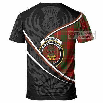 Cameron Tartan Family Crest T-shirt Celtic Scottish Thistle Floral
