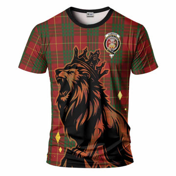 Cameron Tartan Family Crest T-Shirt Crowned Lion Roaring