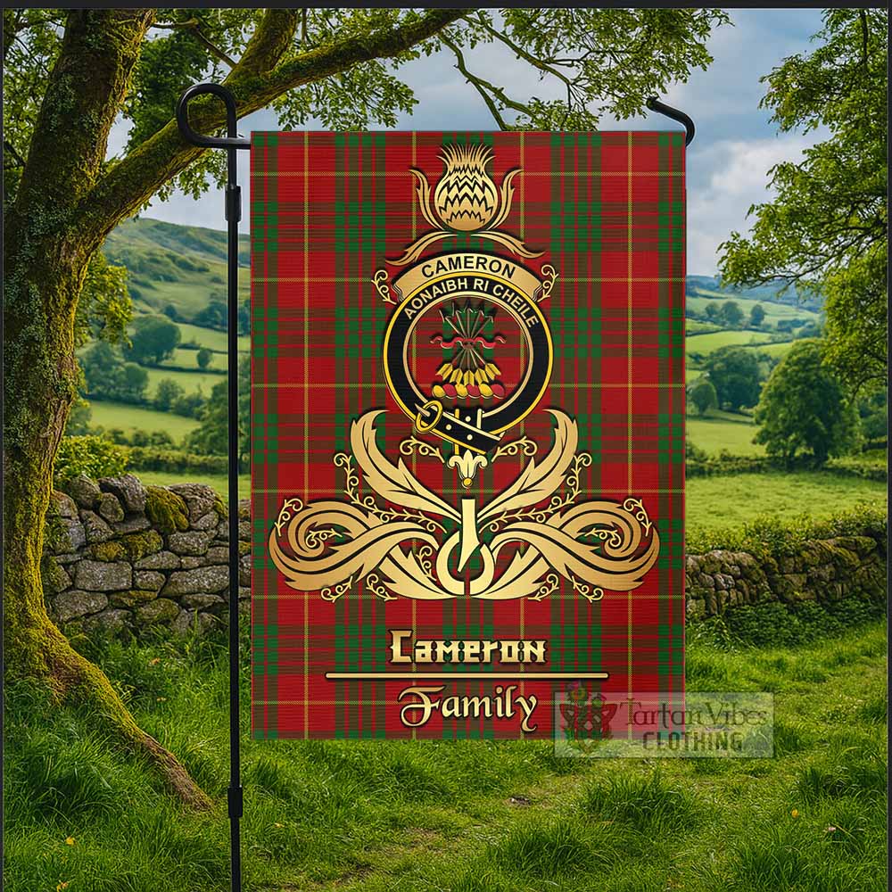 Cameron Tartan Garden Flag with Highland Thistle Cherish Family Crest Style - Tartan Vibes Clothing