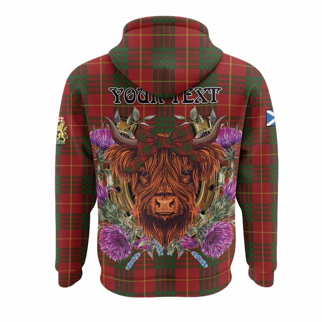 Cameron Tartan Hoodie Scottish Thistle Heilan Coo