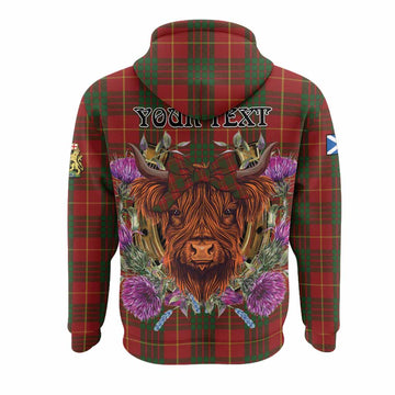 Cameron Tartan Hoodie Scottish Thistle Heilan Coo