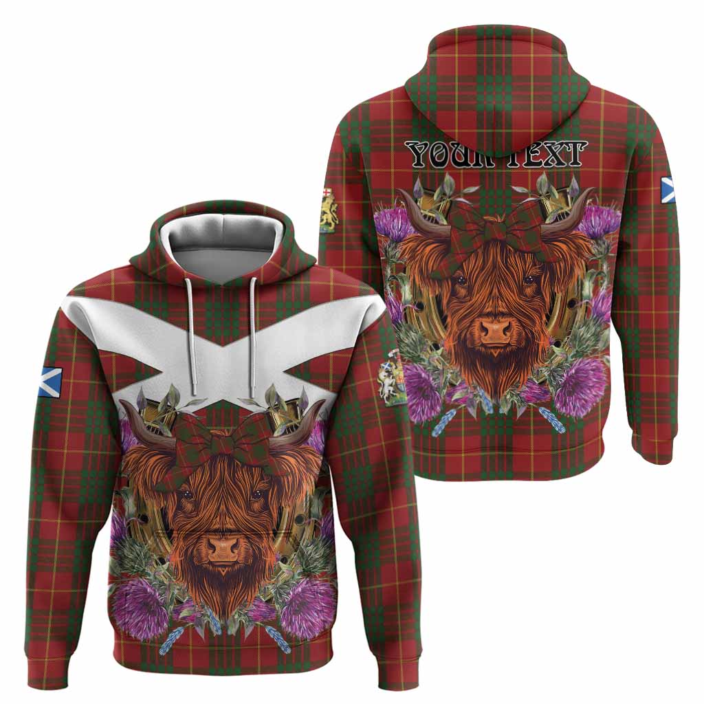 Cameron Tartan Hoodie Scottish Thistle Heilan Coo
