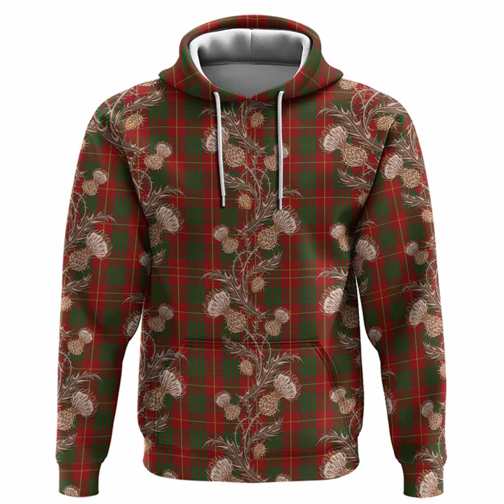 Cameron Tartan Hoodie Seamless Scottish Thistle Flowers