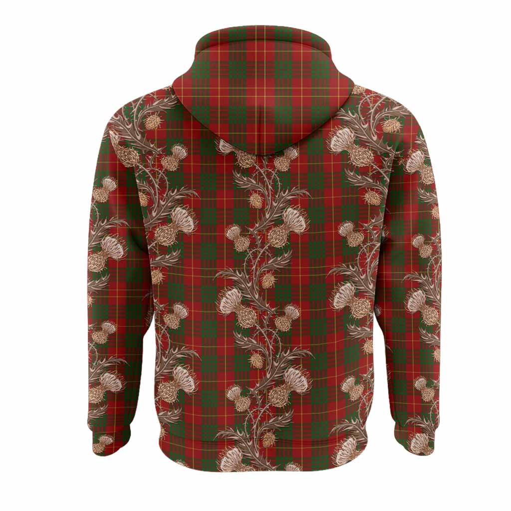 Cameron Tartan Hoodie Seamless Scottish Thistle Flowers