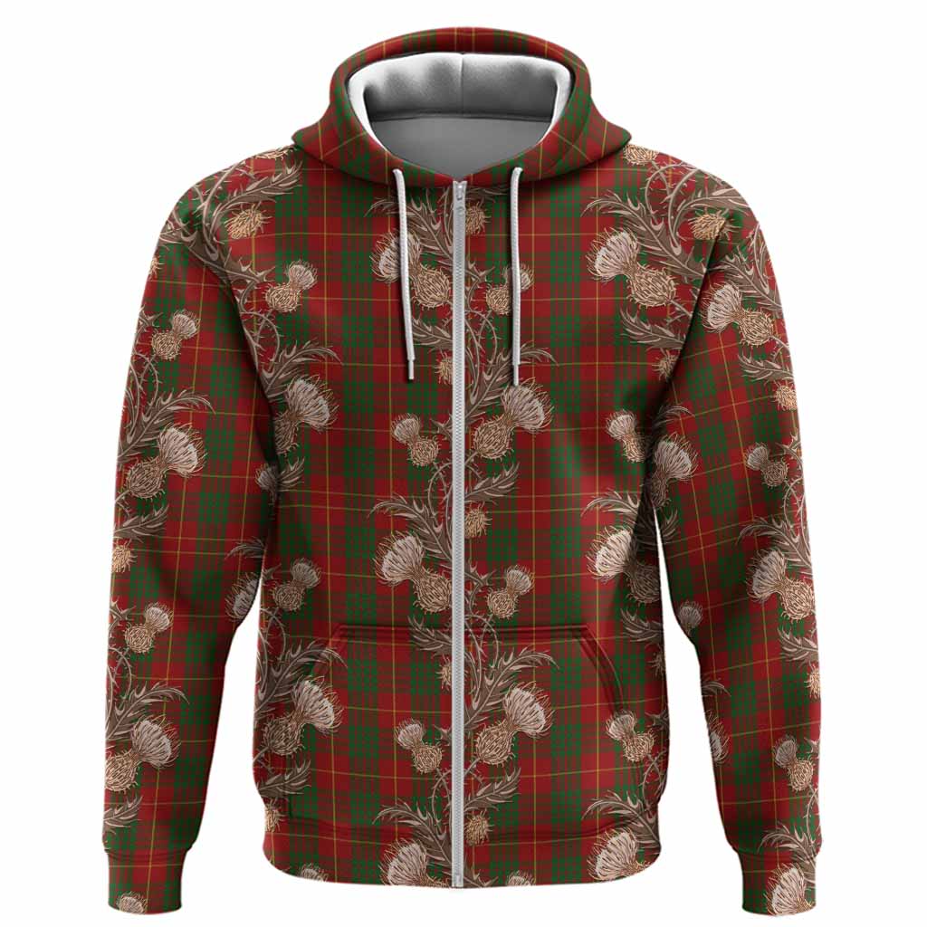 Cameron Tartan Hoodie Seamless Scottish Thistle Flowers