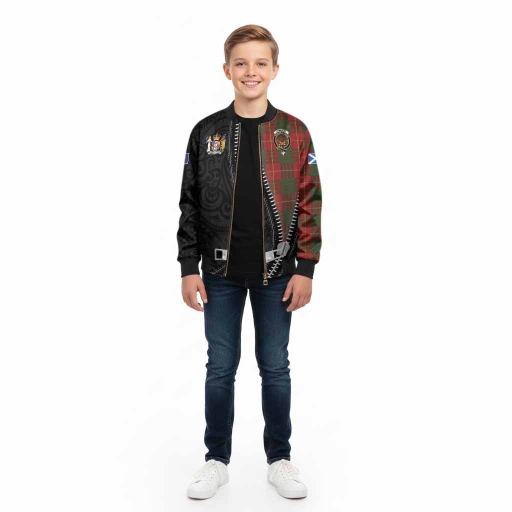 Cameron Tartan Kid Bomber Jacket New Zealand Pattern Unique Zipper Stylized