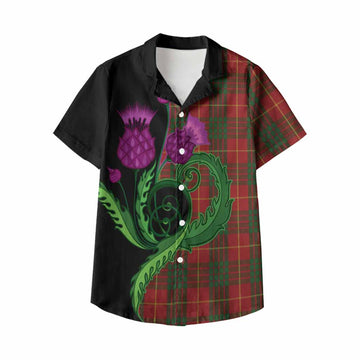 Cameron Tartan Kid Hawaiian Shirt Traditional Scottish Thistle