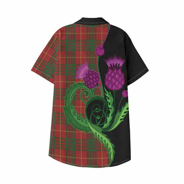 Cameron Tartan Kid Hawaiian Shirt Traditional Scottish Thistle