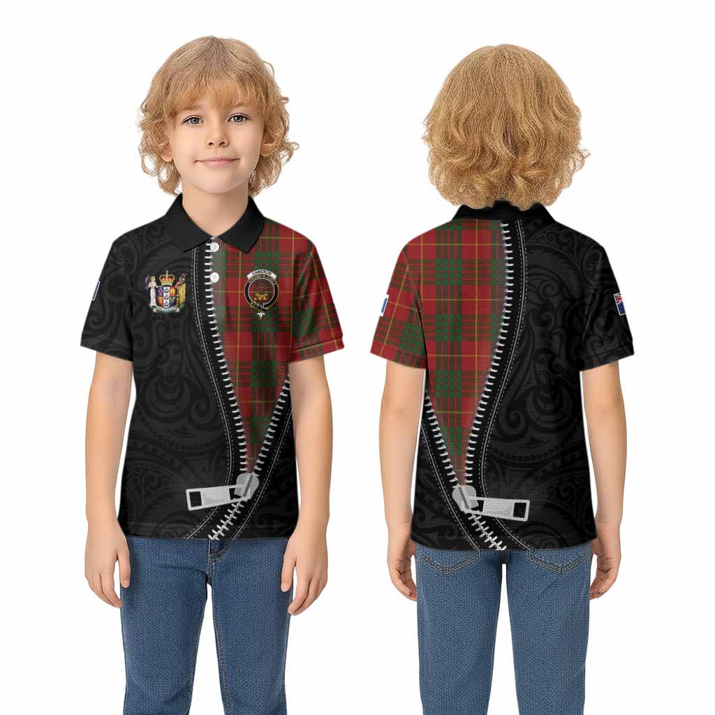 Cameron Tartan Kid Polo Shirt New Zealand Pattern Unique Zipper Stylized