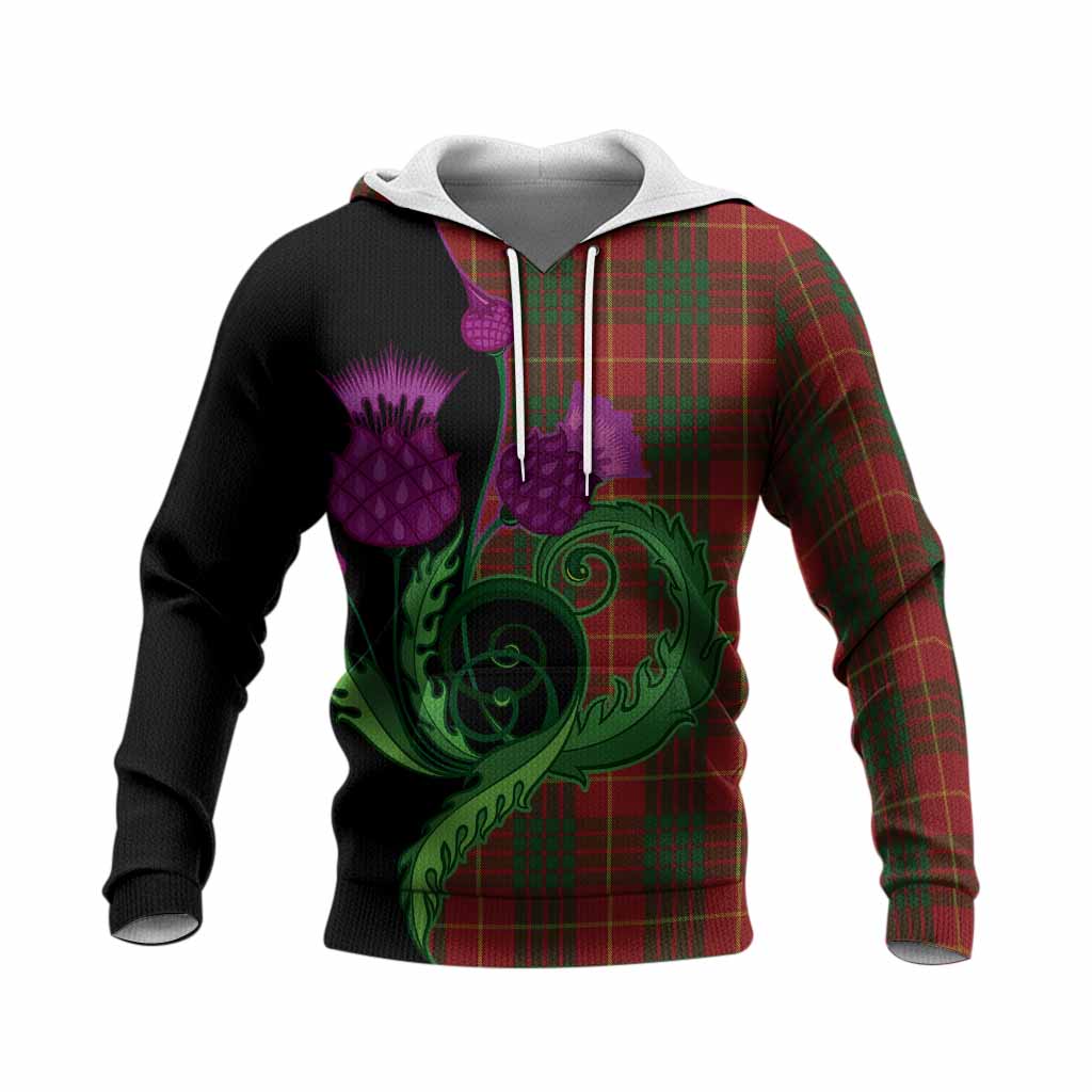 Cameron Tartan Knitted Hoodie Traditional Scottish Thistle