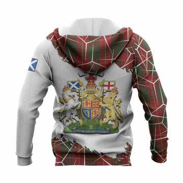 Cameron Tartan Knitted Hoodie with Family Crest and Lion Rampant Grunge Style