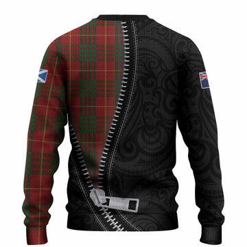 Cameron Tartan Knitted Sweater New Zealand Pattern Unique Zipper Stylized