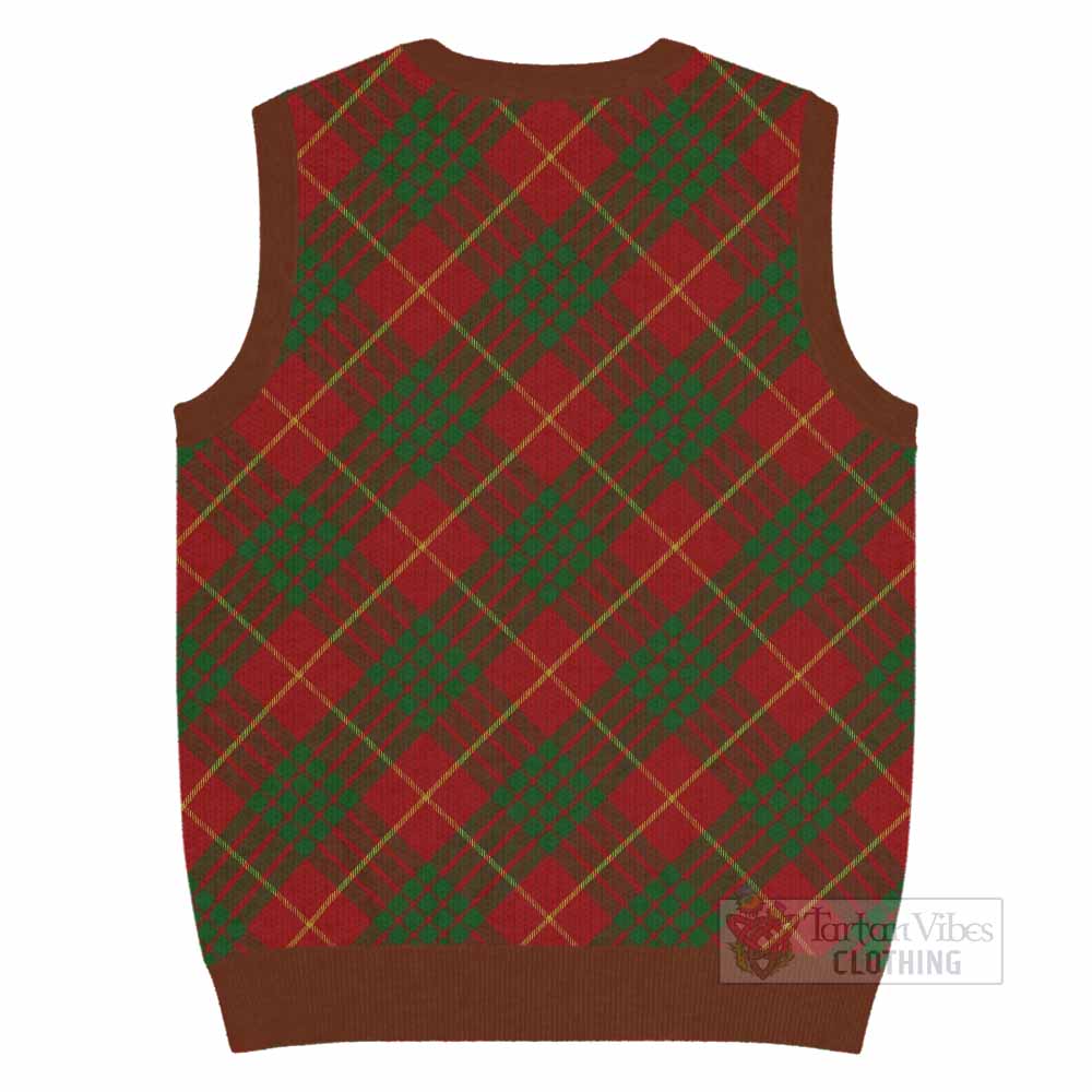 Cameron Tartan Knitted V-Neck Vest with Family Crest Cross Style