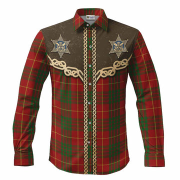 Cameron Tartan Long Sleeve Button Shirts Bigfoot Riding The Kelpie Monster