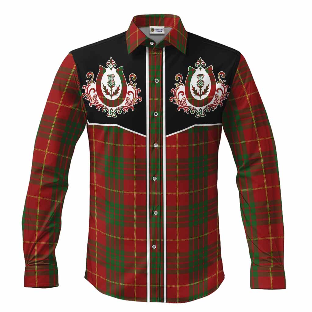 Cameron Tartan Long Sleeve Button Shirts Horseshoe Ornament Men's Shirt S - Tartan Vibes Clothing