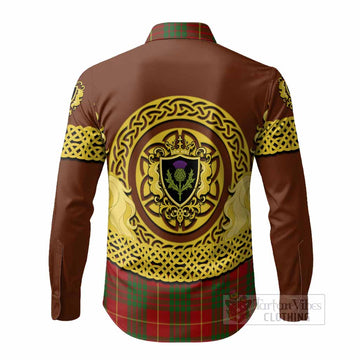 Cameron Tartan Long Sleeve Button Shirts Unicorn Celtic Knot And Thistle Emblem