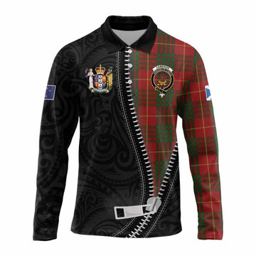 Cameron Tartan Long Sleeve Polo Shirt New Zealand Pattern Unique Zipper Stylized