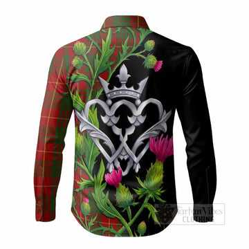 Cameron Tartan Luckenbooth Long Sleeve Button Shirts Silver Heart Crown Thistle Floral - Tartan Vibes Clothing