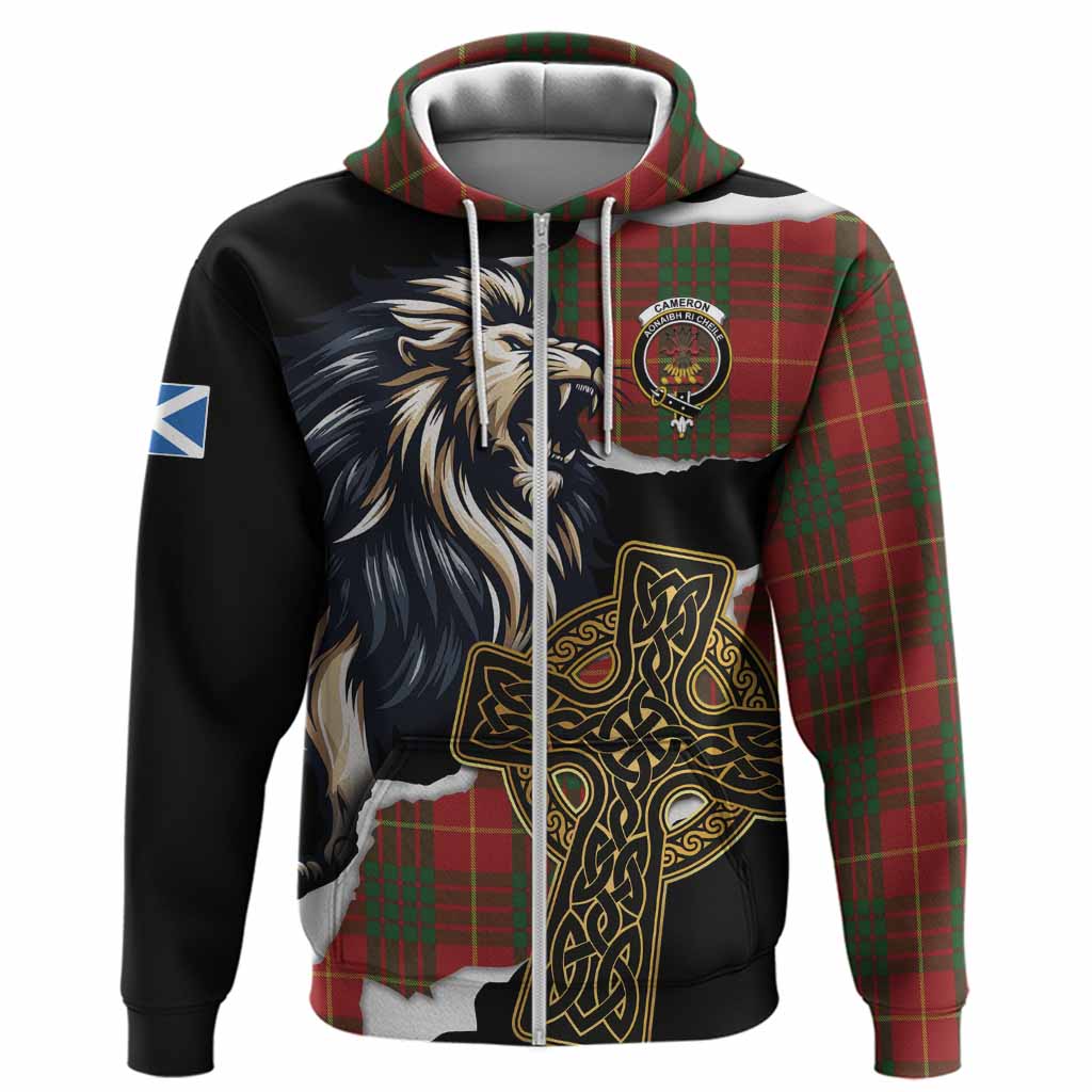 Cameron Tartan Scottish Hoodie Lion Celtic Heritage