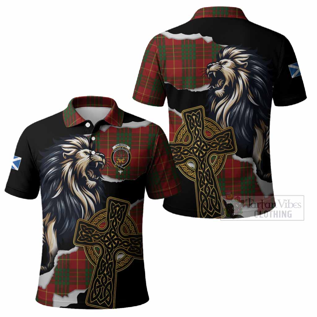 Cameron Tartan Scottish Polo Shirt Lion Celtic Heritage