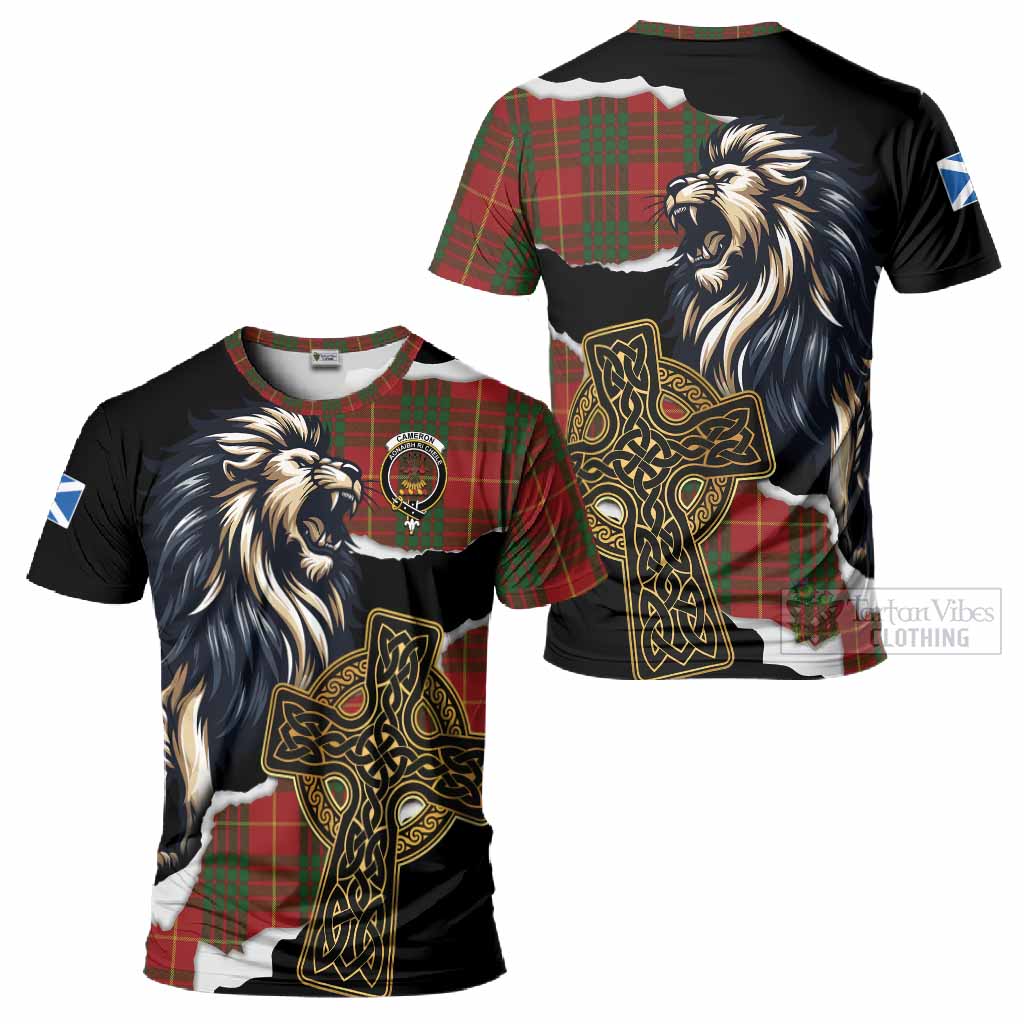 Cameron Tartan Scottish T-Shirt Lion Celtic Heritage