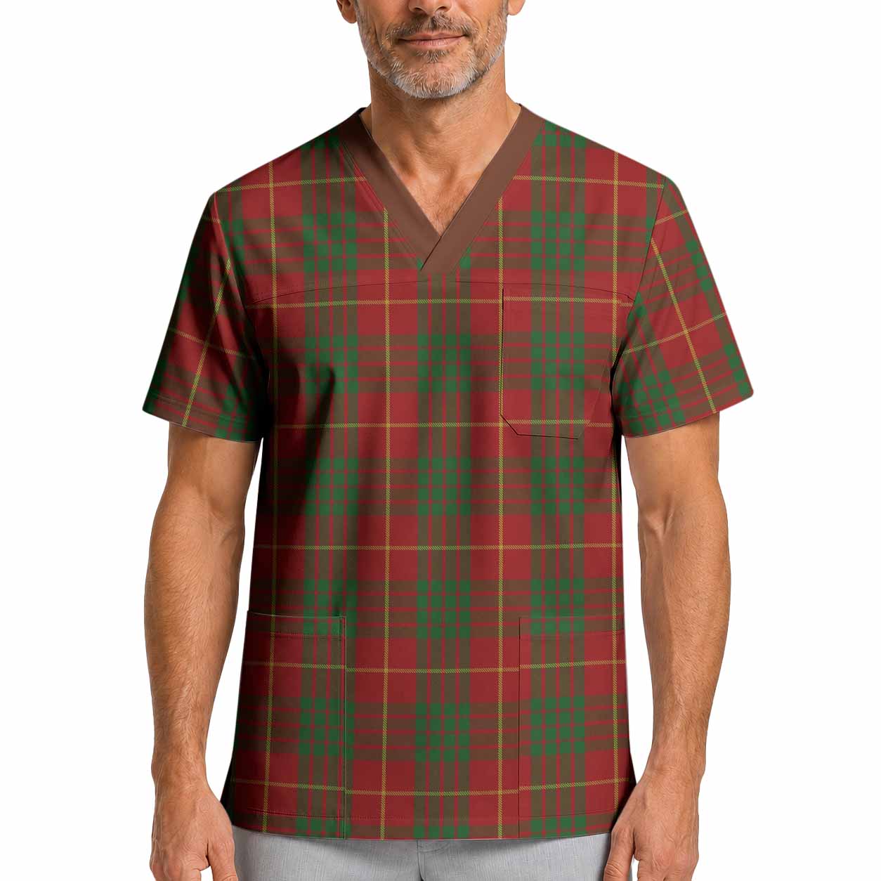 Cameron Tartan Scrub Top XL - Tartan Vibes Clothing