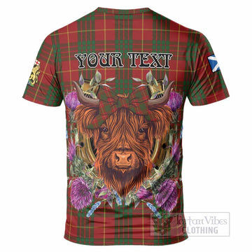 Cameron Tartan T-Shirt Scottish Thistle Heilan Coo