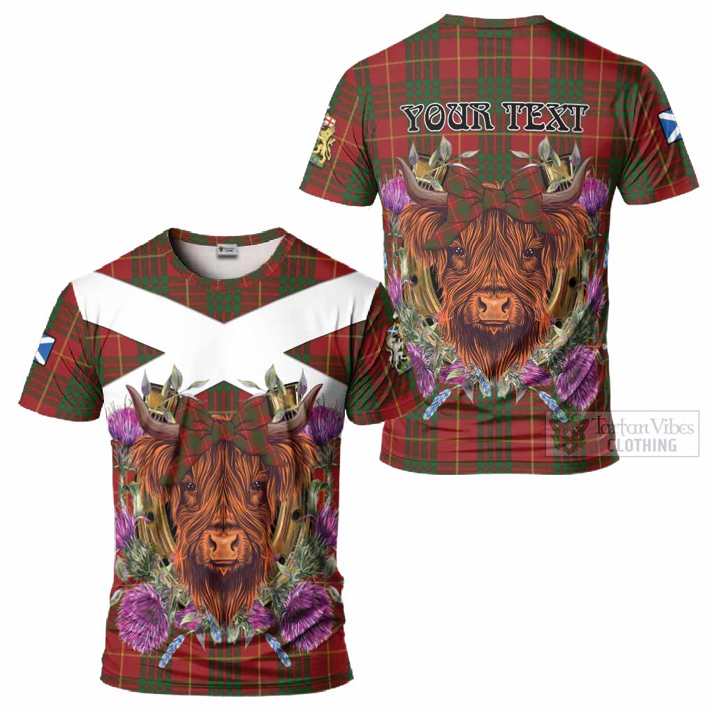 Cameron Tartan T-Shirt Scottish Thistle Heilan Coo