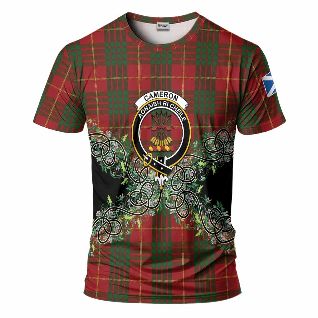 Cameron Tartan T-Shirt Thistle Scottish Spirit