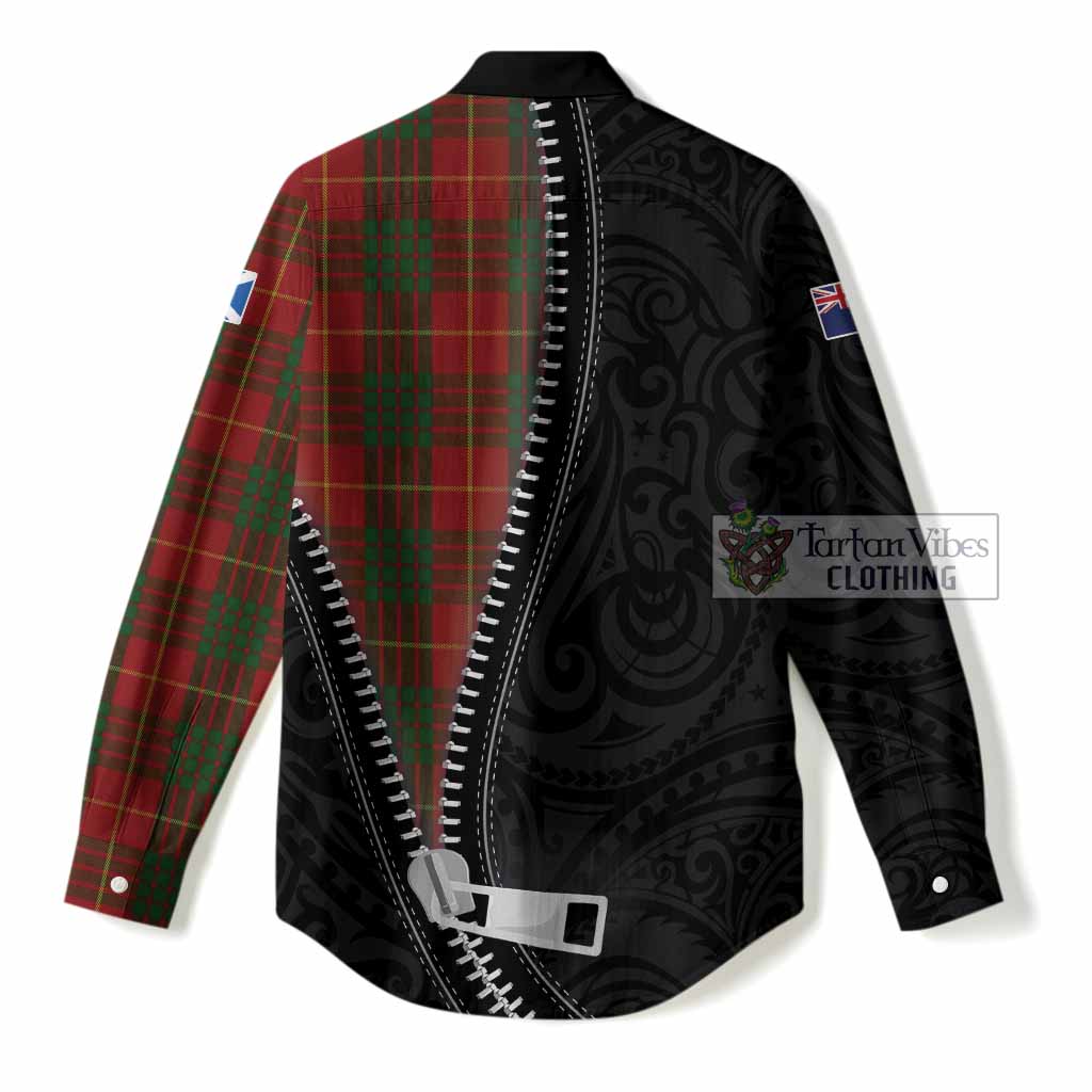 Cameron Tartan Women Casual Shirt New Zealand Pattern Unique Zipper Stylized