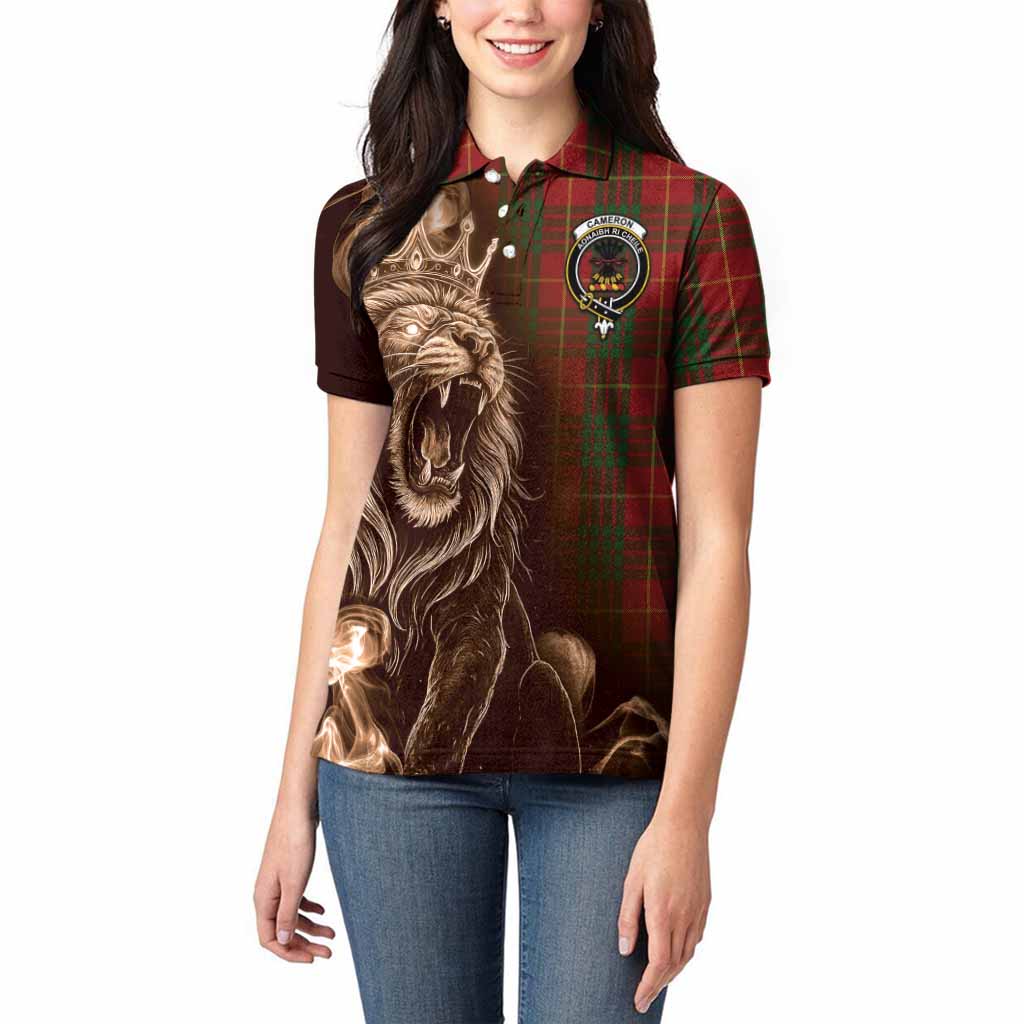 Cameron Tartan Women Polo Shirt Roaring Lion Heritage