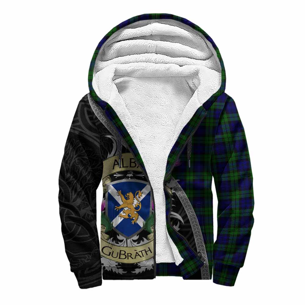 Tartan Vibes Clothing Campbell Tartan Family Crest Sherpa Hoodie Lion Rampant Royal Thistle Shield Celtic Inspired